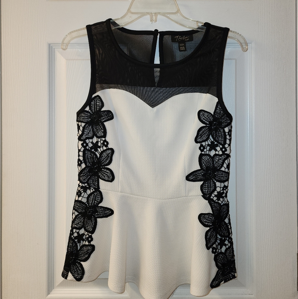 My Michelle Black Floral Lace Mini Dress